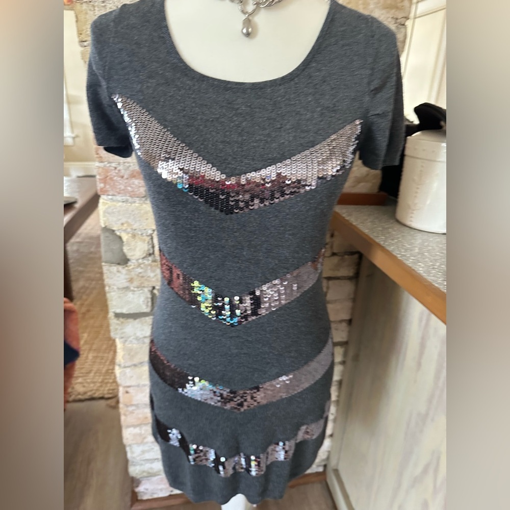 Epic Threads Charcoal Sequin Dress - Picture 2 of 5